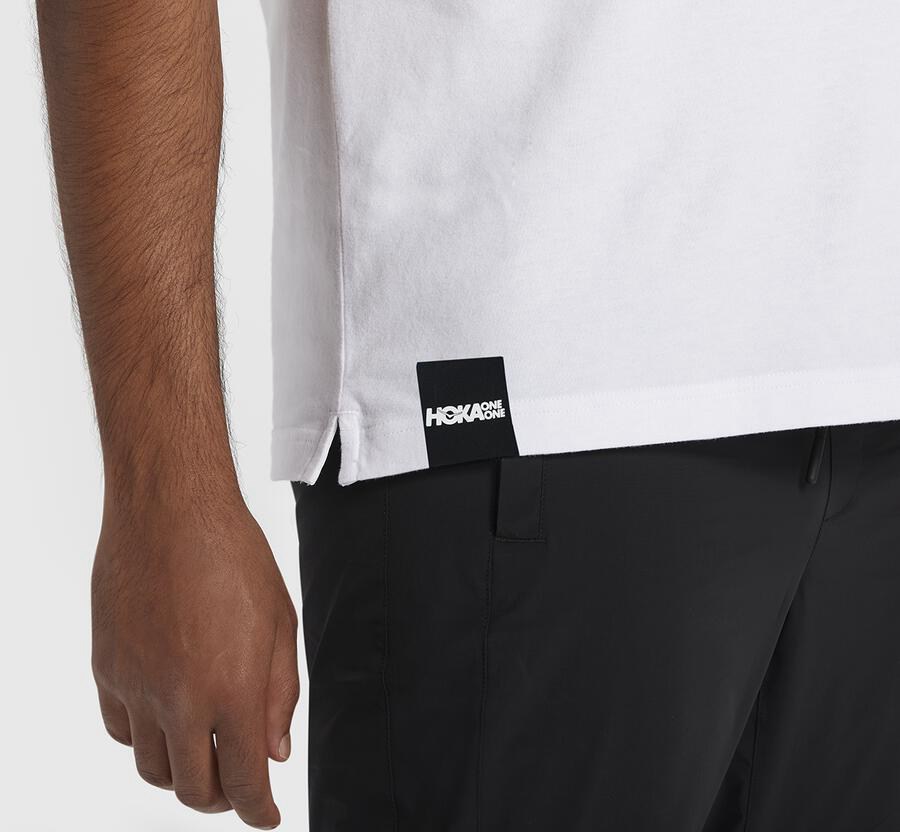 Hoka One One Tee Mens White - Brand - 86192FUSY